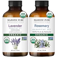 Majestic Pure USDA Organic Rosemary and Lavender Essential Oil 4 fl oz