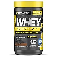 Cellucor Whey Sport Protein Powder Chocolate | Post Workout Recovery Drink with Whey Protein Isolate, Creatine & Glutamine | 18 Servings