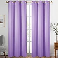 Diraysid Lavender Grommet Blackout Curtains for Bedroom Thermal Insulated Room Darkening Curtains Drapes, 42 x 84 inch, 2 Panels