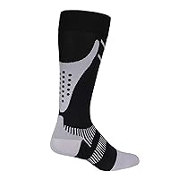 NuVein Compression Socks, 15-20 mmHg Support for Athletic Performance and Medical Recovery, Knee High, Closed Toe, Silver on Black, Medium