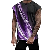 Men's Sleeveless Gym Shirts, Crewneck Sport Tank Tops Loose Fit Casual Workout Tee Stylish Athletic Muscle Tank Vest
