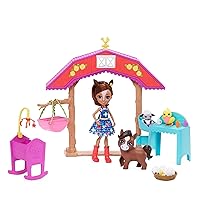 Enchantimals Barnyard Nursery Playset with Haydie Horse Doll (6-inch), Trotter Horse, 3 Additional Animal Figures, and 10+ Accessories, Great for 3-8 Year Olds