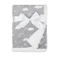 TL Care Heavenly Soft Chenille Sherpa Receiving Blanket, 3D Gray, 30