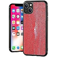 All-Inclusive Back Phone Cover, for Apple iPhone 13 Mini (2021) 5.4 Inch Luxurious Pearl Fish Leather Case [Screen & Camera Protection] (Color : Red)