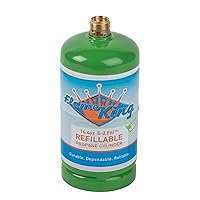 Flame King Refillable 1LB Empty Propane Cylinder Tank - Reusable - Safe and Legal Refill Option - DOT Compliant - 16.4 oz, Green