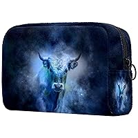 Cosmetic Bag Horoscope Astrology Zodiac Bull Oxford Cloth Cosmetic Bags Beautiful Kind Makeup Bag Personalized Purse Pouch For Women Girl Teacher Gift 7.3x3x5.1in