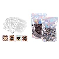 200PACK Self Sealing Cellophane Bags Cookie Bags for Gift Giving and 50PACK Holographic Mylar Bags Resealable Mylar Bags for Food Storage