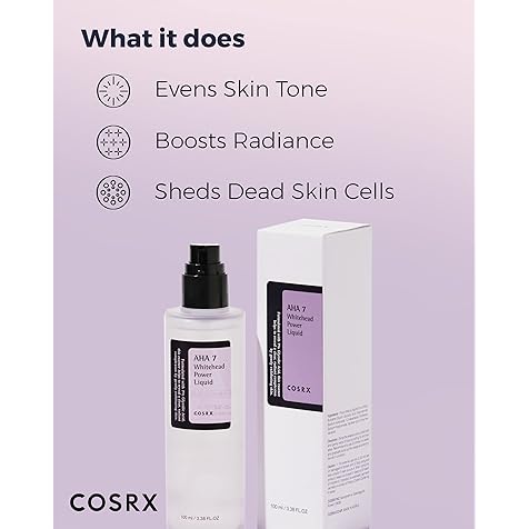 COSRX AHA 7 Whitehead Power Liquid, 3.38 fl.oz / 100ml, Whitehead Remover, Glycolic Acid 7%, AHA Exfoliant, Pore Minimizer, Korean Skin Care, Animal Testing Free, Paraben Free