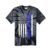 Threadrock Back The Blue American Flag Unisex Tie Dye T-Shirt