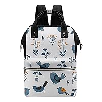 Birds Diaper Bag Backpack Multifunction Travel Backpack Large Capacity Waterproof Mommy Bag Black-Style