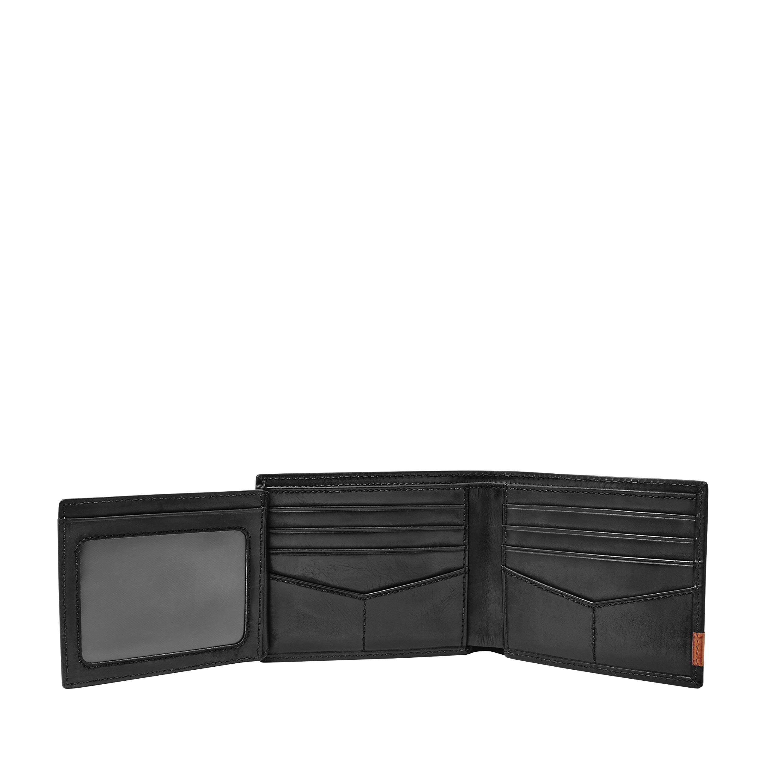 Fossil Men's Leather Bifold Wallet with Flip ID Window for Men