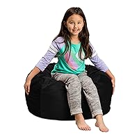 Sofa Sack - Plush, Ultra Soft Kids Bean Bag Chair - Memory Foam Bean Bag Chair with Microsuede Cover - Stuffed Foam Filled Furniture and Accessories for Kids Room - 2' Black