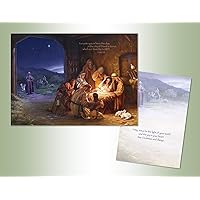 Lux Press LPG Greetings PREMIUM USA-MADE BOXED CHRISTMAS CARDS OF NATIVITY SCENE WITH BIBLE VERSE | 6 X 8 size | 16 Cards and 16 Envelopes per box | Soft Touch finish feels like Velvet | Full Color Inside Artwork with Religious Christmas Message
