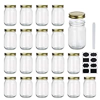12 oz Glass Jars With Lids,Ball Regular Mouth Mason Jars For Storage,Canning Jars For Caviar, Herb, Jelly, Jams, Honey,Dishware Safe,Set Of 20
