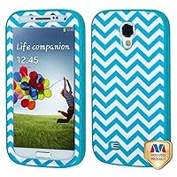 MyBat Hybrid Protector Cover for Samsung Galaxy S 4 - Retail Packaging - Blue Wave/Tropical Teal Verge