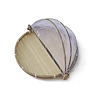 Outdoor Food Covers with Gauze, Bread Serving Basket Insect-Proof for Picnic, Vintage Food Tent Decor Table Top Tablewares for Breakfast (14.2 Inches)