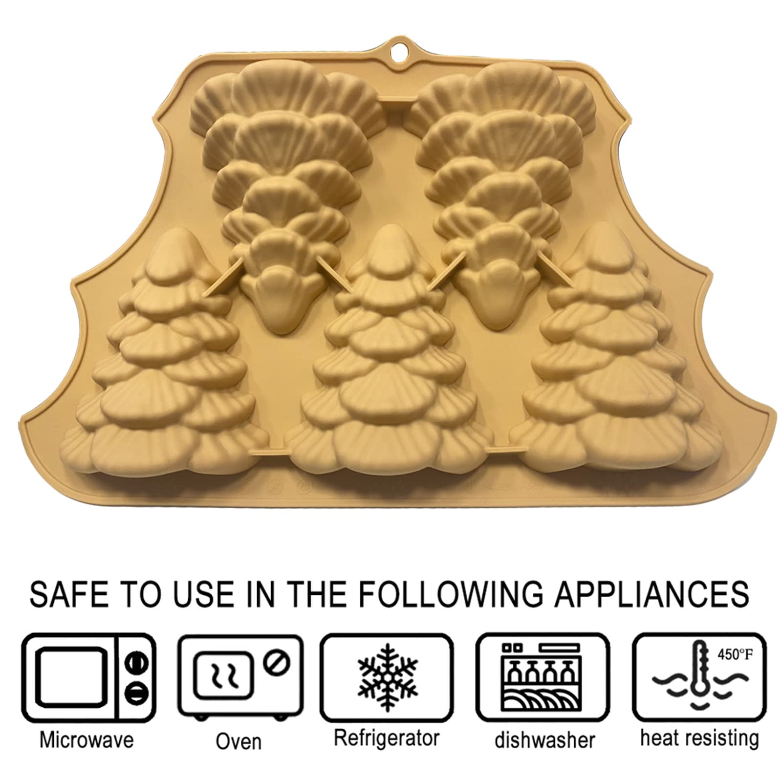 3D Christmas Tree Baking Mould cake pan silicone mold,5 cavities christmas tree for bread, mousse cake,muffins,ice cubes