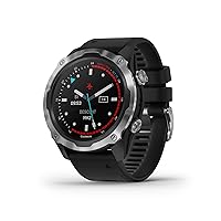 Garmin Descent Mk2, Watch-Style Dive Computer, Multisport Training/Smart Features, Stainless Steel with Black Band, 010-02132-00