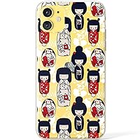 Clear Case Compatible with iPhone 15 14 13 Pro Max 12 Mini 11 SE Xr Xs 8 Plus 7 6s Kokeshi Dolls Women Cover Anime Silicone TPU Protective Traditional Lightweight Kawaii Cute Japanese Girl