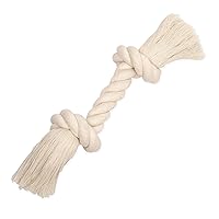 Mammoth Flossy Chews – 100 Per Cent Natural Cotton Rope Dog Toys – Interactive Tug of War Rope – Dog Chew Rope Flosses Teeth – Premium White Knot Dog Rope Toy
