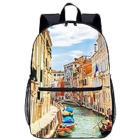Venice Watertown Laptop Backpack for Men Women 17 Inch Travel Daypack Lightweight Shoulder Bag