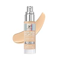 IT Cosmetics Your Skin But Better Foundation + Skincare - Hydrating Medium Buildable Coverage - Minimizes Pores & Imperfections - Natural Radiant Finish - With Hyaluronic Acid - 1.0 fl oz