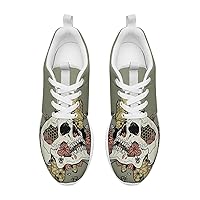 Skull Running Shoes Women Sneakers Walking Gym Lightweight Athletic Comfortable Casual Fashion Shoes