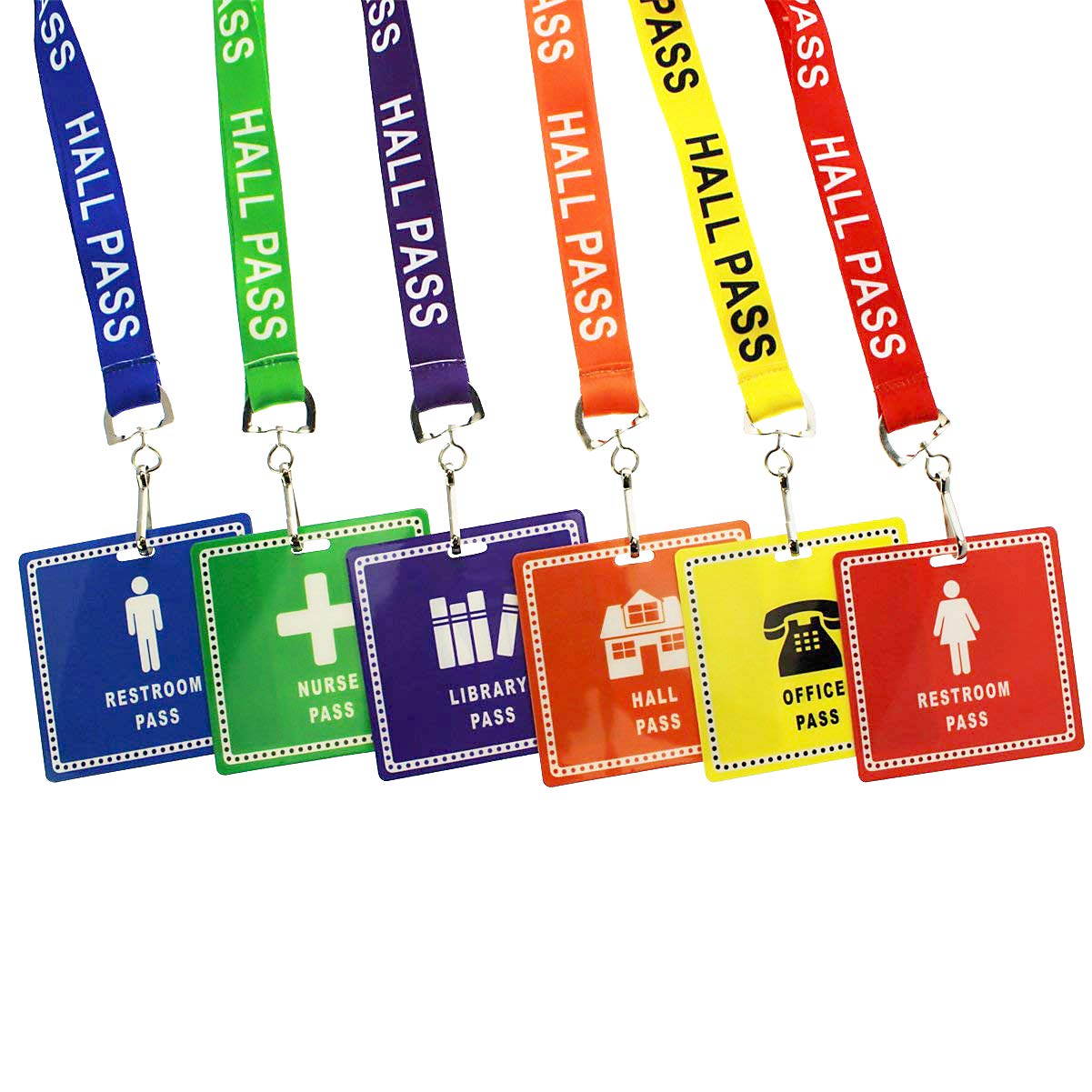 Mua 6 Pack - Student Hall Pass Lanyards with Unbreakable Card Passes &  Safety Breakaway Lanyards (Hall, Bathroom, Library, Office & Nurse) -  Classroom/School Supplies for Teachers by Specialist ID trên Amazon