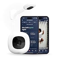Nanit Pro Smart Baby Monitor & Wall Mount – 1080p Secure Wi-Fi Video Camera, Sensor-Free Sleep & Breathing Motion Tracker, 2-Way Audio, Sound & Motion Alerts, Night Vision, and Breathing Band - White