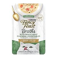 Purina Fancy Feast Lickable Senior Cat Food Broth Topper Creamy with White Meat Chicken - (Pack of 16) 1.4 oz. Pouches