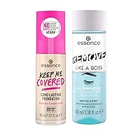 essence Keep Me Covered Long-Lasting Foundation 20 & Remove Like a Boss Waterproof Makeup Remover Bundle | Vegan & Cruelty Free