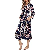 Xpenyo Women's Maternity Sleepwear,Labor/Delivery/Nursing/Hospital Nightgown Kimono Robes Long Pregnancy Loungewear