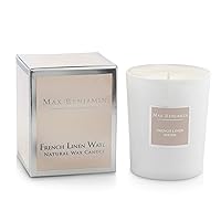 French Linen Water Scented Candle, 8.4cm l x 8.4cm w x 9cm h, White