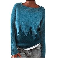 Women Knit Loose Sweaters Crewneck Pullover Jumper Casual Soft Chenille Sweater Basic Fall Winter Knitwear Tops