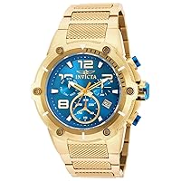 Invicta Speedway Chronograph Blue Dial Gold Ion-Plated Mens Watch 19532