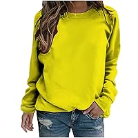Ceboyel Women Solid Color Crewneck Sweatshirt Long Sleeve Pullover Tops Casual Loose Blouses Shirt Trendy Fall Outfits 2023