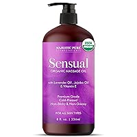 Massage Oil for Couples | USDA Organic Oil with Lavender, Jojoba & Vitamin E | Relaxing Body Massage | Hydrating & Nourishing Body Oil | 8 fl oz
