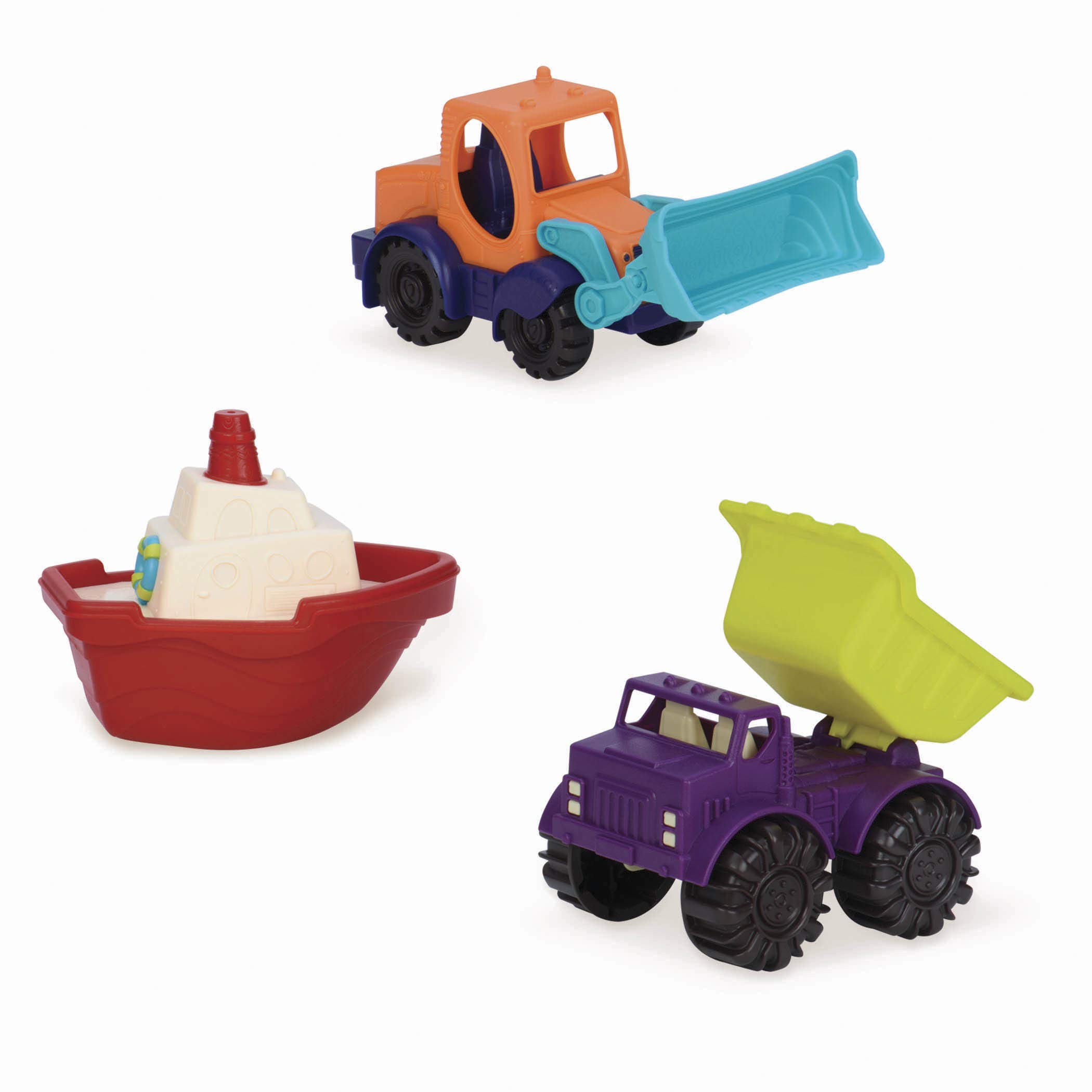 B. toys by Battat Mini Toy Cars - Water & Sand Vehicles Beach Playset for Kids 18 Months+ (3- Pcs)
