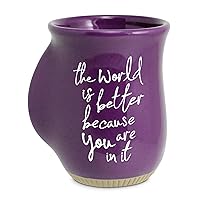 Lighthouse Christian Products The World Is Better Because You're In It Purple 21 Ounce Ceramic Handwarmer Mug