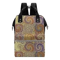 Grunge Swirl Patterns Boho Travel Backpacks Multifunction Mommy Tote Diaper Bag Changing Bags
