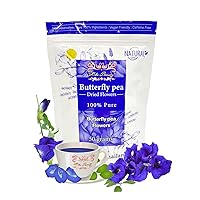 Butterfly pea Flowers 1.76oz Premium Dried whole flowers Blue Color for tea drinks hot cool purple violet funness party food bakery pasta cocktail rice