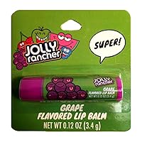 Taste Beauty (1) Stick Jolly Rancher Grape Candy Flavored Lip Balm Gluten Free - Purple Tube Carded - Net Wt. 0.12 oz