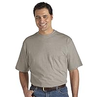 by DXL Men's Big and Tall Moisture-Wicking Pocket T-Shirt Cement Heather 6XLT