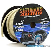 2058 Strands Silver - Sundown Audio 100 Ft 4 AWG Power Cable