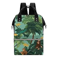 Monkey Travel Backpack Diaper Bag Lightweight Mommy Bag Shoulder Bag for Men Women