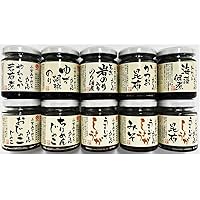 Takesan's Tsukudani 10 Kinds Set (1.3oz~3.9oz) Tsukudani is a preserved food made from soy sauce, a traditional Japanese food that has been around for 400 years.natural seaweed/yuzu kosho/ginger/ginger kelp/dried bonito kelp/dried baby sardines/seaweed/boiled seaweed