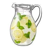 Bubbly - Acrylic Pitcher (72 oz), Clear Plastic Water Pitcher with Lid, Fridge Jug, BPA-Free, Shatter-Proof, Great for Iced Tea, Sangria, Lemonade, Juice, Milk, and More