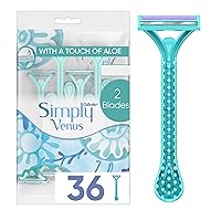 Gillette Simply Venus 2 Disposable Razors for Women, 36 count (4 packages of 9 razors)