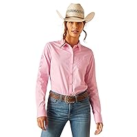 Ariat Women's Wrinkle Resist Team Kirby Stretch Shirt, Prism Pink, Large