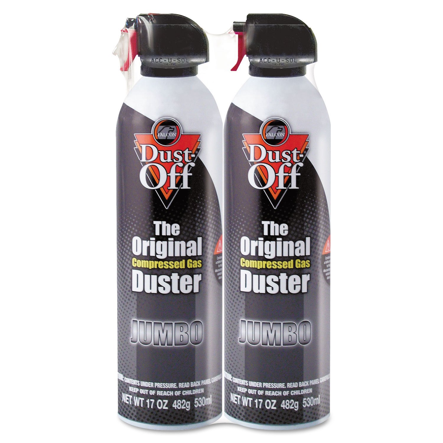 Falcon Dust-Off Dpsjmb2 Disposable Compressed Gas Duster, 17 Oz Cans, 2/Pack